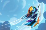  2013 blue_feathers blue_fur cloud cutie_mark darkflame75 equine feathers female feral flying friendship_is_magic fur hair hi_res mammal multicolored_hair multicolored_tail my_little_pony outside pegasus rainbow_dash_(mlp) rainbow_hair rainbow_tail red_eyes sky solo wings 