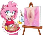  amy_rose extraspecialzone hedgehog mammal painting pussy pussy_juice sonic_(series) 