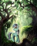  2015 brown_eyes cutie_mark equine female feral forest friendship_is_magic fur grass green_fur hair hi_res horn lyra_heartstrings_(mlp) mammal multicolored_hair my_little_pony nemo2d outside solo tree two_tone_hair unicorn 