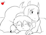  ! &lt;3 age_difference ambiguous_gender bed big_butt black_and_white_and_red blush boss_monster butt caprine child davidsanchan duo eyes_closed fangs female goat hair half-closed_eyes horn human larger_female long_ears mammal monster nude protagonist_(undertale) size_difference speech_bubble sweat toriel undertale video_games young 