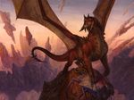  ambiguous_gender blood corpse death dragon feral front_view landscape long_tail magic_the_gathering monster official_art oil_painting quadruped restricted_palette roaring scalie signature solo spread_wings steven_belledin traditional_media_(artwork) tusks wings 