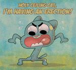  anthro balls cat cub ekuhvielle erection feline gumball_watterson male mammal penis solo the_amazing_world_of_gumball young 