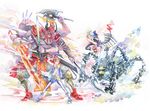  alternate_color axe bad_id bad_pixiv_id battle buster_sword butz_klauser chako_(mocomoco10) colored_pencil_(medium) dissidia_final_fantasy dual_wielding final_fantasy final_fantasy_v gilgamesh_(final_fantasy) gunblade holding horns huge_weapon katana knife male_focus mecha millipen_(medium) multiple_arms multiple_boys multiple_wielding nunchaku omega_(final_fantasy) player_2 sword throwing_knife traditional_media watercolor_(medium) weapon 