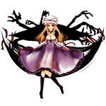  absurdres bad_id bad_pixiv_id blonde_hair elbow_gloves full_body gap gloves hat highres red_eyes solo touhou transparent_background virus_(obsession) white_gloves yakumo_yukari 