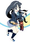  akiyama_mio bass_guitar black_hair blue_eyes hairband instrument k-on! kawasaki_kazuhiko long_hair school_uniform solo 