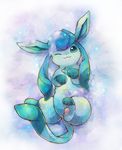  glaceon lying m-mi no_humans on_back one_eye_closed pokemon pokemon_(creature) snow 