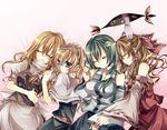  alice_margatroid bad_id bad_pixiv_id blonde_hair gap hakurei_reimu highres kirisame_marisa kochiya_sanae multiple_girls sleeping touhou tsukioka_tsukiho yakumo_yukari 