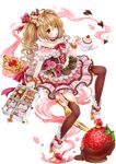  bag blueberry bow brown_eyes brown_hair brown_legwear candy chocolate chocolate_heart choker crown cup dessert doughnut flower food food_themed_ornament fork frills fruit full_body handbag heart highres long_hair looking_at_viewer original pastry personification pink_bow pink_flower pink_rose pink_skirt pocketland red_bow rose sakura_moyon shoes skirt solo spoon strawberry striped striped_skirt stuffed_animal stuffed_toy teacup teapot teddy_bear thighhighs transparent_background twintails vertical-striped_skirt vertical_stripes whipped_cream 