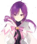  &gt;:( aisha_(elsword) antenna_hair bad_id bad_tumblr_id blush bow bowtie capelet elemental_master_(elsword) elsword emblem frown hair_between_eyes long_hair long_sleeves looking_at_viewer low_twintails lpip pink_bow pink_neckwear purple_hair serious solo transparent_background twintails uniform upper_body v-shaped_eyebrows 