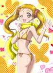  ass bikini blonde_hair hanzou kasugano_urara_(yes!_precure_5) long_hair precure solo swimsuit twintails waving yellow_eyes yes!_precure_5 