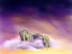  2013 abstract_background blonde_hair cloud derpy_hooves_(mlp) equine eyes_closed feathered_wings feathers female feral friendship_is_magic fur grey_feathers grey_fur hair hi_res horse lying mammal my_little_pony nemo2d pegasus pony sleeping solo wings 