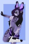  anthro antlers areola bandage breasts butt cervine deer female half-closed_eyes horn invalid_tag kammymau looking_back mammal nipples nude simple_background solo 