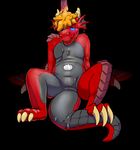  2016 anthro bulge claws cubi digital_media_(artwork) dragon goo hair hypnosis inflatable male mind_control open_mouth pool_toy rubber simple_background solo transformation wings 