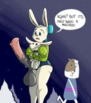  2015 animal_genitalia animal_penis anthro balls being_watched big_balls breasts brother brother_and_sister bunbun_npc_(undertale) carrying cinnamon_(undertale) clothed clothing dialogue digital_media_(artwork) duo english_text equine_penis erection female group hammy huge_balls hyper hyper_balls hyper_penis lagomorph male mammal medial_ring nipple_bulge outside penis rabbit sibling sister star starry_sky text undertale vein video_games 