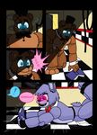  2015 animatronic avj_(artist) bear bonnie_(fnaf) comic five_nights_at_freddy&#039;s freddy_(fnaf) glowing glowing_eyes lagomorph machine mammal rabbit robot video_games 