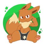  angry bulge clothing eevee looking_at_viewer male middle_finger nintendo oob pawpads penis_outline pok&eacute;mon solo underwear video_games 