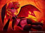  2016 bra clothed clothed_feral clothing cum cum_on_face demon digital_media_(artwork) dimwitdog equestria_girls equine female feral hair horn legwear lingerie long_hair mammal multicolored_hair my_little_pony one_eye_closed patreon pussy solo stockings sunset_shimmer_(eg) translucent transparent_clothing two_tone_hair underwear unicorn wings 