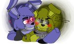  2015 animatronic avj_(artist) bear bonnie_(fnaf) five_nights_at_freddy&#039;s five_nights_at_freddy&#039;s_3 glowing glowing_eyes lagomorph machine mammal rabbit robot springtrap_(fnaf) video_games 
