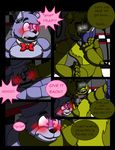  2015 animatronic avj_(artist) bonnie_(fnaf) comic five_nights_at_freddy&#039;s five_nights_at_freddy&#039;s_3 glowing glowing_eyes hi_res lagomorph machine mammal rabbit robot springtrap_(fnaf) video_games 