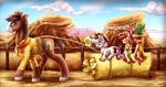  2015 9de-light6 apple_bloom_(mlp) blonde_hair braeburn_(mlp) brown_fur brown_hair cactus clothing cloud cutie_mark cutie_mark_crusaders_(mlp) dialogue earth_pony english_text equine female fence feral friendship_is_magic fur group hair hat haystack hi_res horn horse insane lying magic mammal mountain multicolored_hair my_little_pony nature orange_fur outside pegasus pink_hair pony purple_hair red_hair road rope scootaloo_(mlp) sky smile star sweetie_belle_(mlp) text troubleshoes_(mlp) two_tone_hair unicorn white_fur wings yellow_fur 