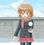  hidamari_sketch pantyhose snowball solo winter yuno 