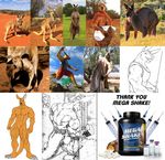  anthro detailed_background humor kangaroo mammal marsupial muscular nexus simple_background 