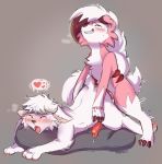  &lt;3 anal anal_penetration animal_genitalia anthro blush canine digital_media_(artwork) duo from_behind_position fur lycanroc male male/male mammal midnight_lycanroc nintendo nude open_mouth penetration penis pillow pok&eacute;mon pok&eacute;mon_(species) precum quinces sex simple_background smile tongue video_games white_fur wolf 