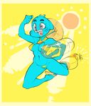  anthro bikini blue_fur bottomless cat clothing feline female fist_up floaty footwear fur kaboozey mammal mature_female mother nicole_watterson open_mouth parent pool_toy pubes pussy sandals solo sun_hat suspended_in_midair swimsuit the_amazing_world_of_gumball 