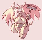  2016 angry anthro big_breasts breasts burquina cleavage clothed clothing dragon female melee_weapon reptile scalie simple_background solo team_fortress_2 video_games weapon wings 