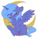  2015 blue_eyes blush cute equine eyes_closed feathered_wings feathers female feral friendship_is_magic horn mammal masturbation my_little_pony princess_luna_(mlp) pussy pussy_juice sitting smallandnaughty solo vaginal winged_unicorn wings 
