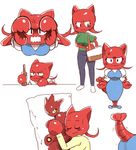  angry arthropod black_eyes blush body_pillow bottle breasts calcia carrie&#039;s_order_up! crustacean eyes_closed female handbag inkerton-kun lobster marine nintendo pillow pok&eacute;mon scizor smile solo_focus video_games yellow_eyes 