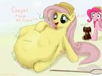  augustbebel belly big_belly blue_eyes brown_fur canine cutie_mark dog duo earth_pony english_text equine feathers female fluttershy_(mlp) friendship_is_magic fur hair horse long_hair mammal my_little_pony net open_mouth overweight pegasus pink_fur pink_hair pinkie_pie_(mlp) pony simple_background size_difference smile sound_effects teal_eyes teeth text tongue tongue_out vore wings yellow_fur 