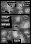  2013 alex anthro balls barefoot blue_eyes butt canine comic cub digital_media_(artwork) dog duo english_text ethan facial_hair fur gloebis hiding male male/male mammal monochrome morhlis nude paws penis scared screaming shadow text window young 