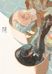  bandages black_hair chain chair closed_eyes coat crossed_legs dark_skin drooling earrings from_above hat jean_pierre_polnareff jewelry jojo_no_kimyou_na_bouken kuujou_joutarou magazine mohammed_avdol open_mouth rei_(sanbonzakura) sitting sleeping table white_hair wrist_cuffs 