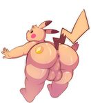  anthro anthrofied anus backsack balls barefoot bent_over crossover digital_media_(artwork) eroborus gem looking_at_viewer looking_back male mammal nintendo nude perineum pikachu plantigrade pok&eacute;mon raised_tail rear_view rodent shiny slightly_chubby solo spread_arms steven_universe thick_thighs video_games 