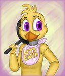  2015 animatronic avian bird chica_(fnaf) chicken female five_nights_at_freddy&#039;s machine purple_eyes robot toasterdraws_(artist) video_games 