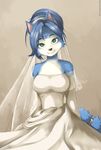  breasts bride hair hair_bun krystal nintendo redscarf045_(artist) star_fox veil video_games wedding_gown 