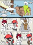  age_regression canine clothing comic cub english_text hair kammypup kammypup_(artist) mammal plushie red_hair speech_bubble text wolf young 