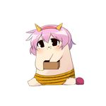 deformed eating horns komeiji_satori oni_horns pink_hair setsubun solo su----per_cute tail touhou twumi white_background 