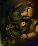  animatronic atlas-white bear digital_media_(artwork) eyeless five_nights_at_freddy&#039;s five_nights_at_freddy&#039;s_3 glowing glowing_eyes golden_freddy_(fnaf) lagomorph machine male mammal rabbit robot springtrap_(fnaf) video_games 