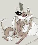  &lt;3 anthro areola bed blush breasts butt canine clawdette digital_drawing_(artwork) digital_media_(artwork) duo eyewear female female/female fox glasses hat kissing lt._fox_vixen mammal navel nipples nude pillow pussy_juice sex squirrel_and_hedgehog tribadism unknown_artist vaginal 