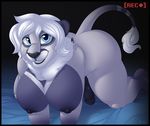  2016 aevis all_fours anthro anuvia areola big_breasts blue_eyes breasts chest_tuft dickgirl feline fur grey_fur hair intersex lion looking_at_viewer mammal nipples penis recording solo tuft white_hair 