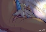  anus areola bed biidama blush breasts female floatzel looking_at_viewer mammal masturbation mustelid nintendo nipples nude open_mouth pok&eacute;mon presenting pussy pussy_juice solo spread_legs spreading video_games 