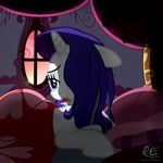  2016 bed blue_eyes equine female feral friendship_is_magic fur hair hair_over_eye half-closed_eyes hi_res hooves horn inside long_hair mammal my_little_pony on_bed open_mouth pillow ponyecho purple_hair rarity_(mlp) solo unicorn white_fur 