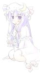  hat long_hair natsuki_(silent_selena) patchouli_knowledge purple_eyes purple_hair ribbon solo touhou 