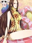  bad_id bad_pixiv_id black_hair boa_hancock breasts china_dress chinese_clothes dress earrings jewelry kanameyura large_breasts long_hair one_piece salome_(one_piece) snake 