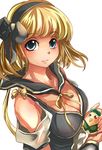  blonde_hair bow breasts cleavage hair_bow large_breasts original solo suoni_(deeperocean) 