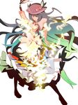  bad_id bad_pixiv_id blue_hair electricity food fruit hat hinanawi_tenshi karu long_hair peach red_eyes solo sword sword_of_hisou touhou weapon 