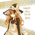  2010 adapted_costume bad_id bad_pixiv_id banned_artist blonde_hair kirisame_marisa new_year solo touhou yaho_(pixiv) 