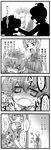  07th_expansion angry comic elbow_gloves fight fighting gloves highres hug kumasawa_chiyo long_image monochrome no_naku_koro_ni_(series) saliva scared surprised tall_image translation_request umineko_no_naku_koro_ni ushiromiya_eva ushiromiya_natsuhi 